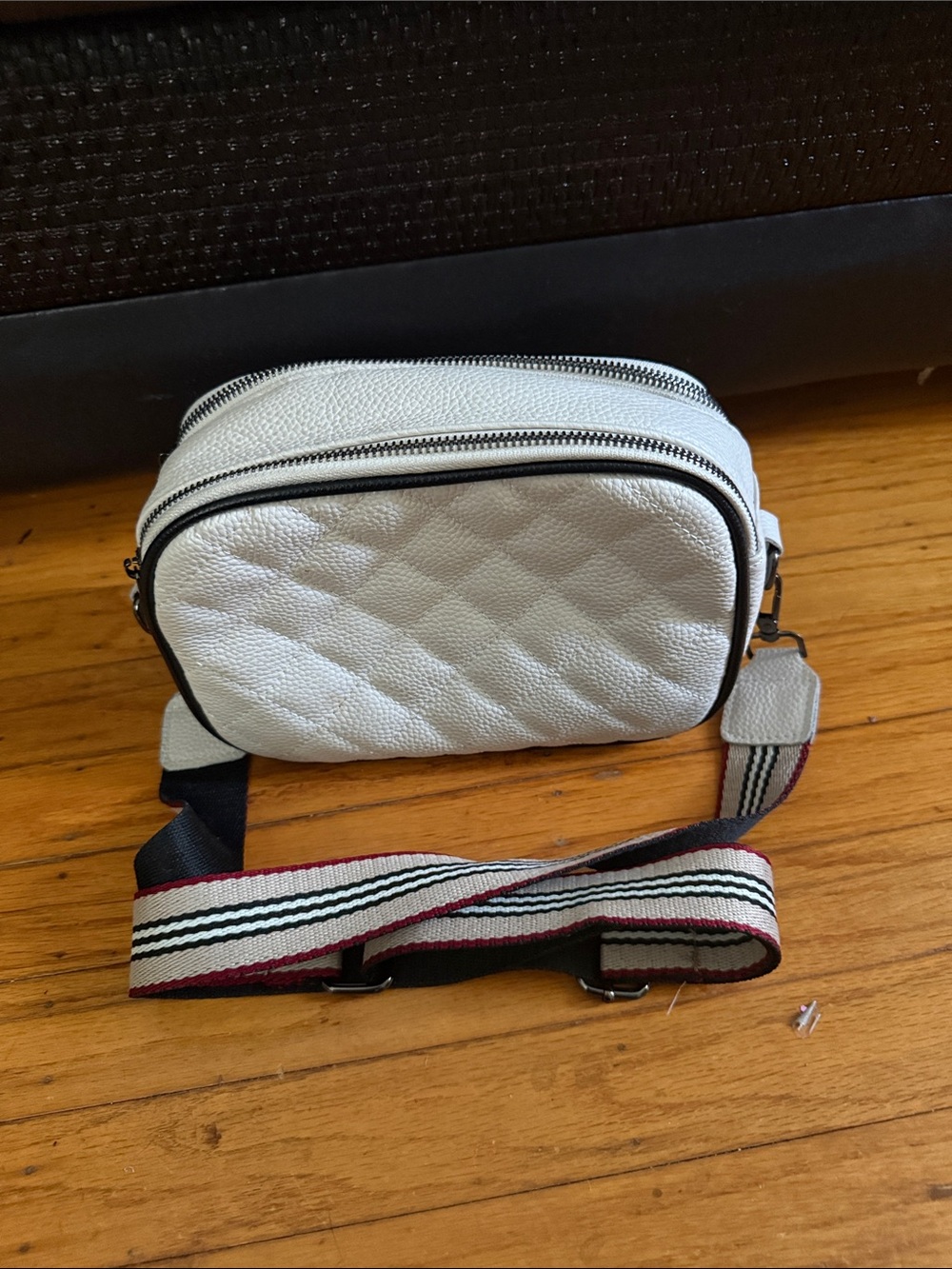 white cross body bag
